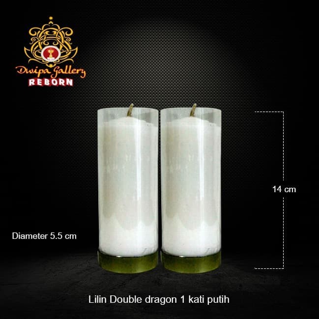 Lilin/Candle Puja Sembahyang Pilar Natal Double Dragon 1 Kati Putih