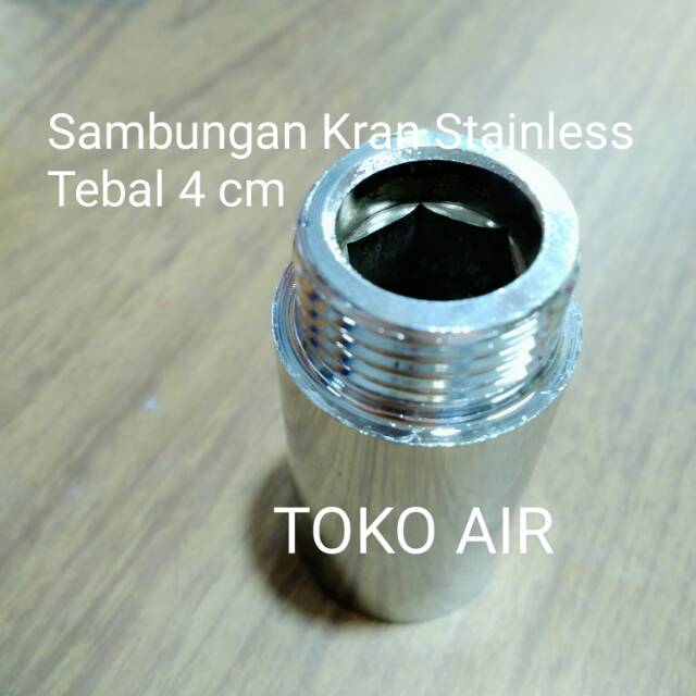 Sok kran stainless 4 cm / Sambungan kran stainless tebal