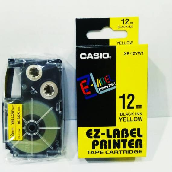 

New Original Casio ez-label printer tape 12mm 12 mm yellow kuning xr-12yw1 !!