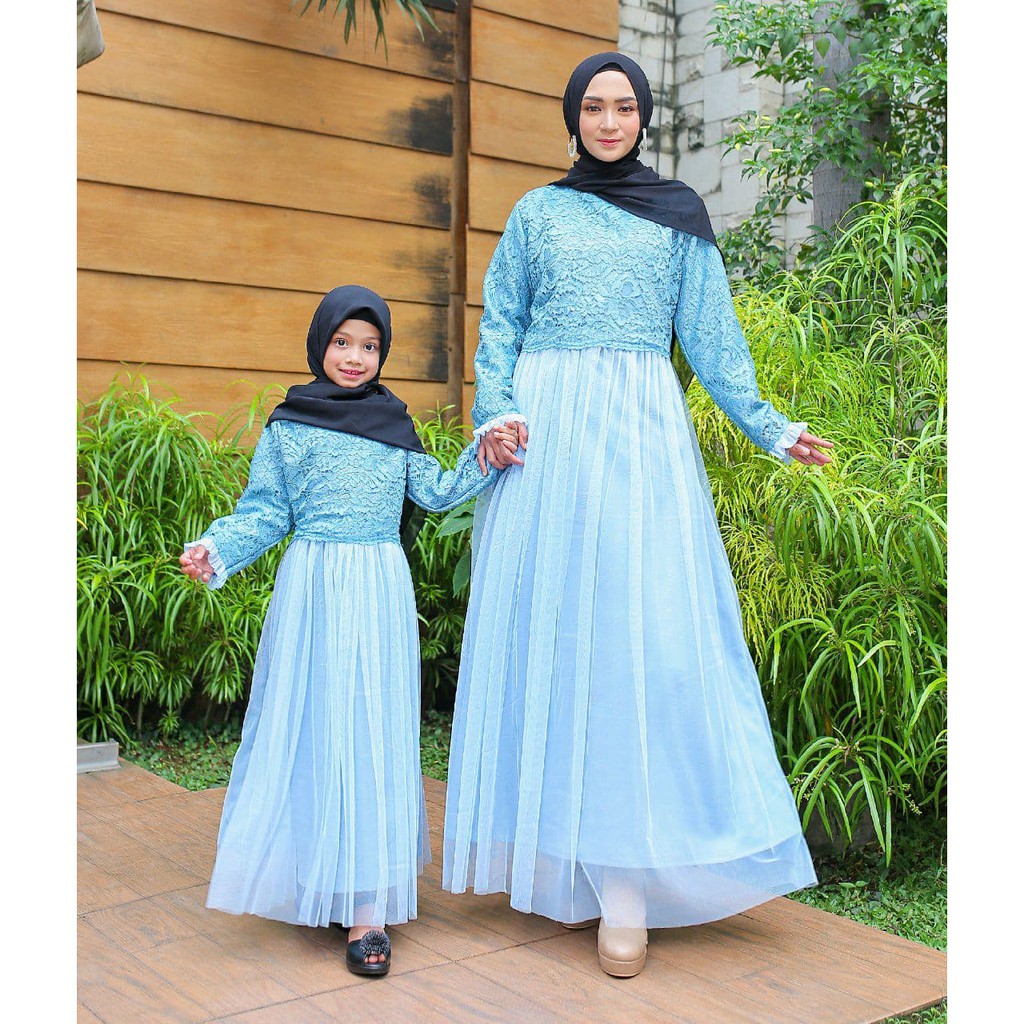 Gamis Syanas couple brukat (ibu dan anak)