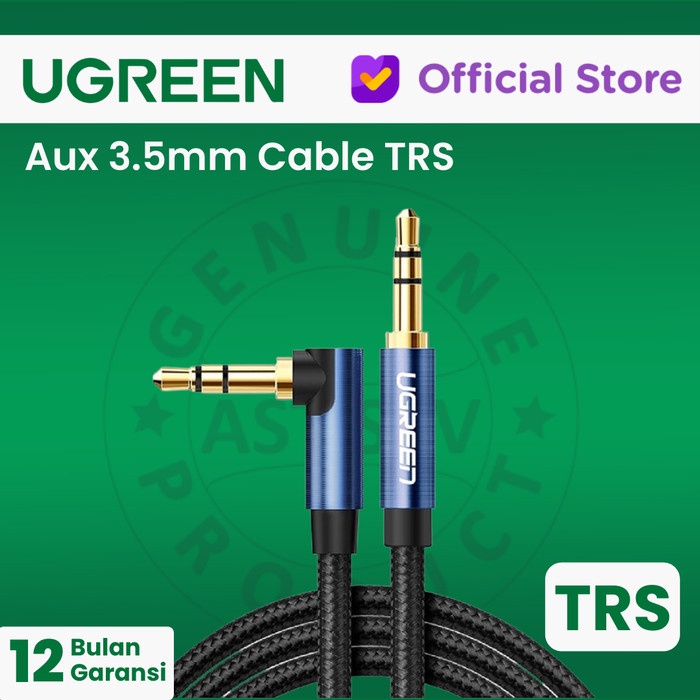 UGREEN 3.5mm Male to 3.5mm 90° Male Cable Nylon Braid - AV112