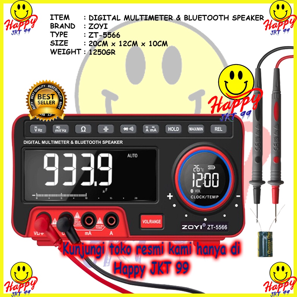 MULTITESTER DIGITAL ZOYI ZT-5566 ZT5566 ZT 5566 MULTIMETER BT BLUETOOTH SPEAKER ORIGINAL