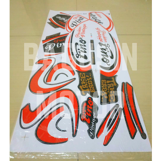 Striping Variasi Thailand Fino 115 125 FI Model Fino Vintage - Putih Merah