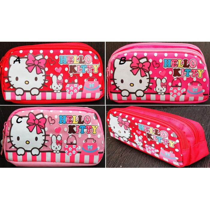 

TEMPAT PENSIL HELLO KITTY 2 RESLETING BAHAN KANVAS NILON (20X6X9)