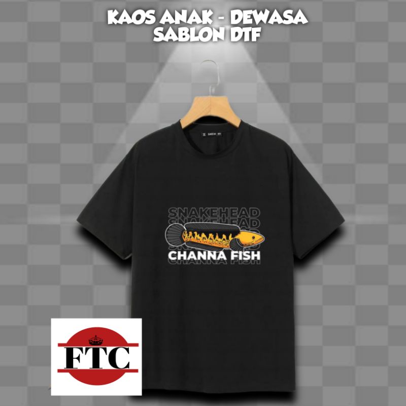 Kaos /t-shirt kids/Baju anak channa Fish snakehead/kaos murah channa