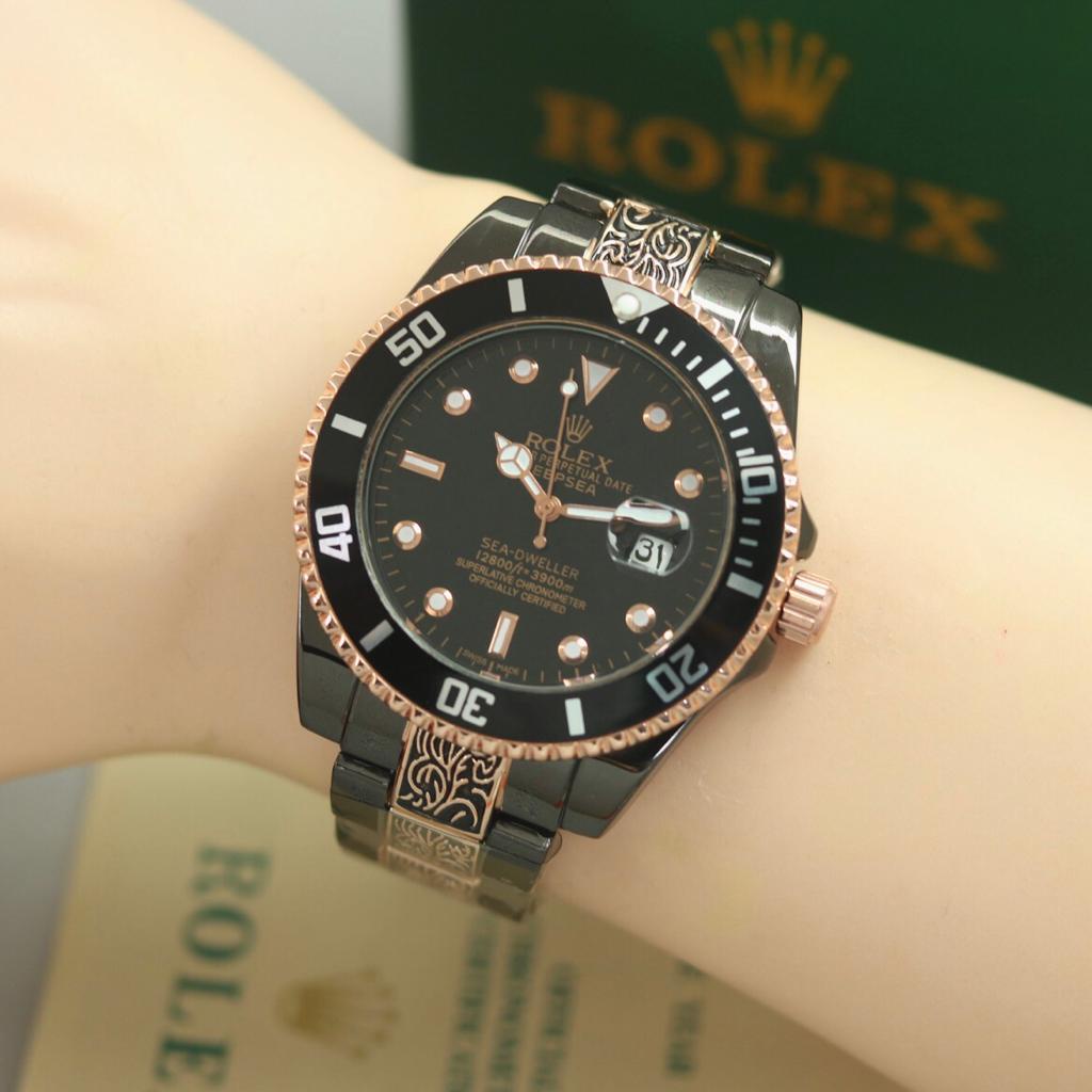 COD Jam Tangan Pria Rolex Batik Body Bulat Free Kartu Rolex Tanggal Aktif Box Exclusive
