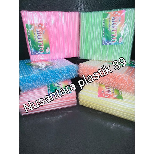 Sedotan Plastik Boba Warna Salur / Sedotan Bubble 12mm 8mm & 6mm