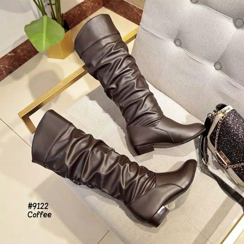 Boots winter overknee leather elastic #KY519 ini bisa buat line dance juga ya