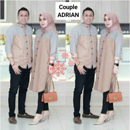 Baju Couple 2In1 Model Terbaru 2022 Kekinian Bahan Moscrepe Ld106 Pj96 Ukuran XL