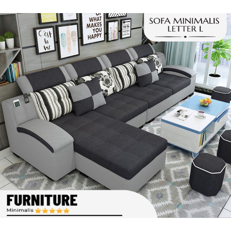 Kursi Sofa Minimalis Modern L Sudut Kursi Tamu Minimalis Sofa L Ruang Tamu