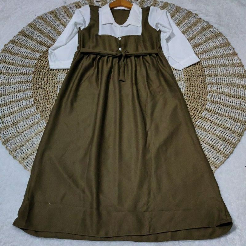 Tereza Dress Ukuran ALLSIZE BAJU GAMIS  DRESS BIG SIZE-Army