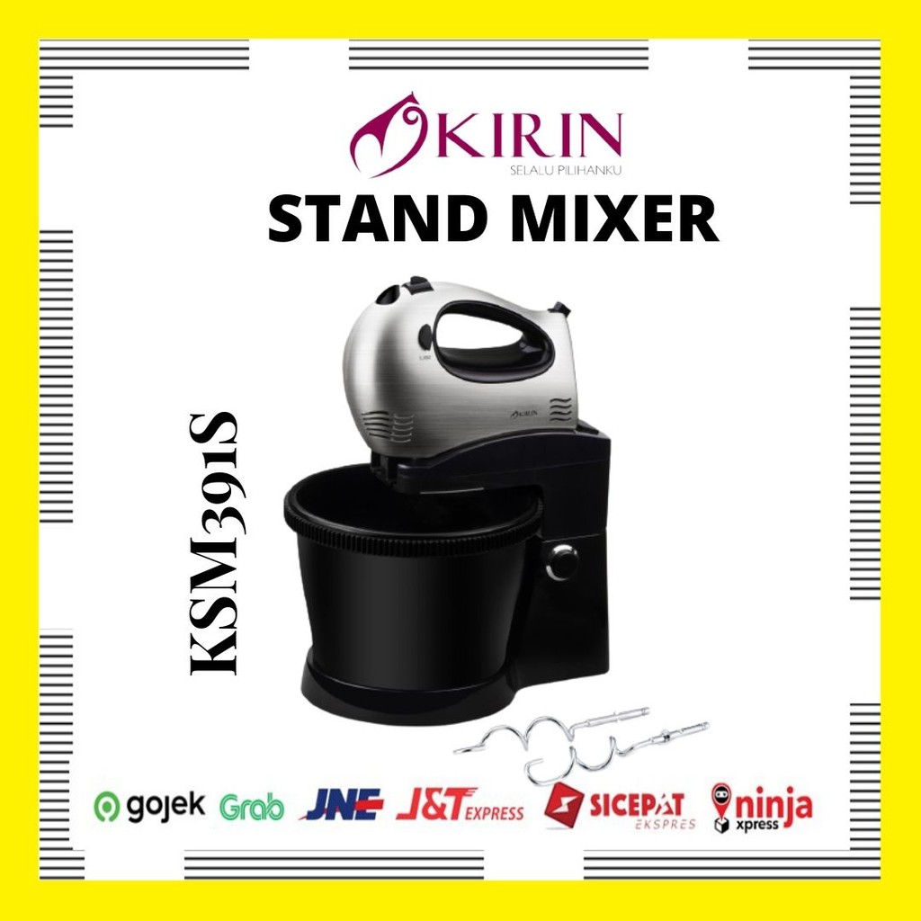 Mixer Roti Kue Listrik Kirin KSM391S/KSM 391S Stand Mixer 1 Liter StainLess Low Watt Murah