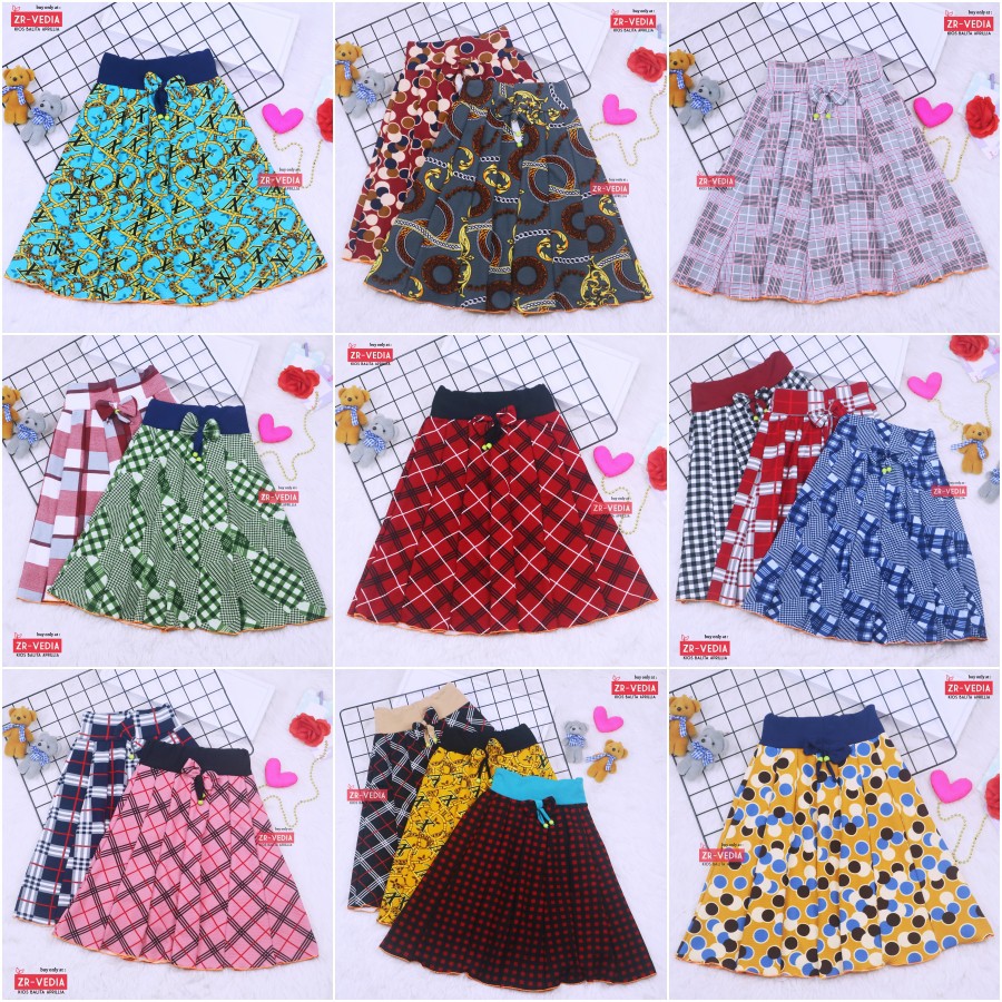 MOTIF Rok Pita Bianca uk. 8-10 Tahun / Rok Motif Anak Perempuan Cewek Murah Skirt Bawahan Pendek