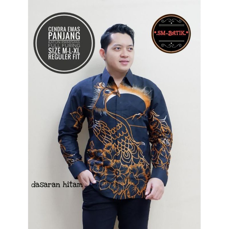 KEMEJA BATIK TERBARU! Batik Lengan Panjang Lapis Furing CENDRA EMAS PANJANG