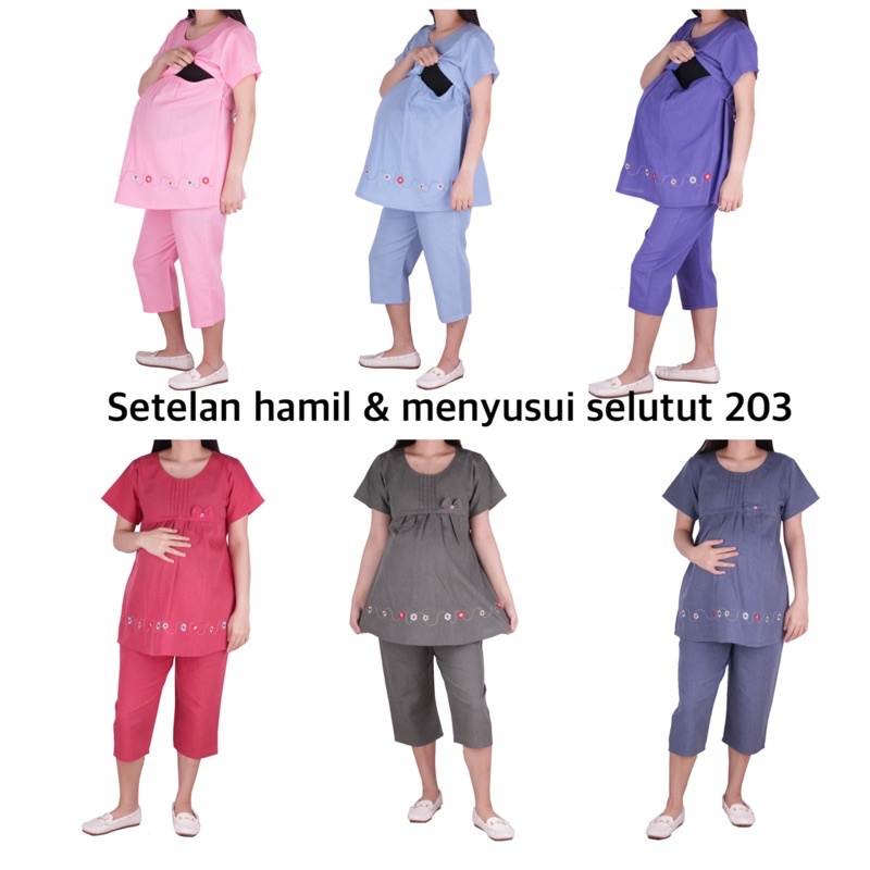 Baju hamil 203 Setelan hamil menyusui selutut