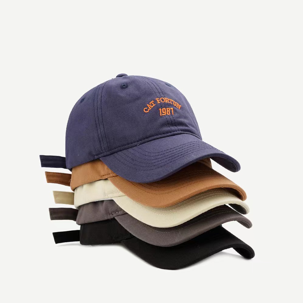 Topi baseball Motif Bordir Kucing fortun 1987 Gaya Korea vintage Untuk Pria Dan Wanita