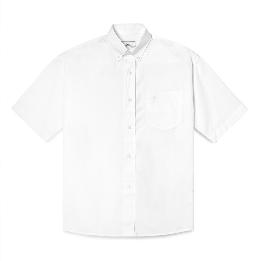 4M1 Tonal Logo Short Sleeve Shirt White