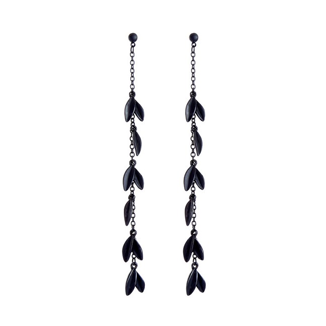 LRC Anting Tusuk Fashion Alloy Plating Long Leaves Earrings F3255X
