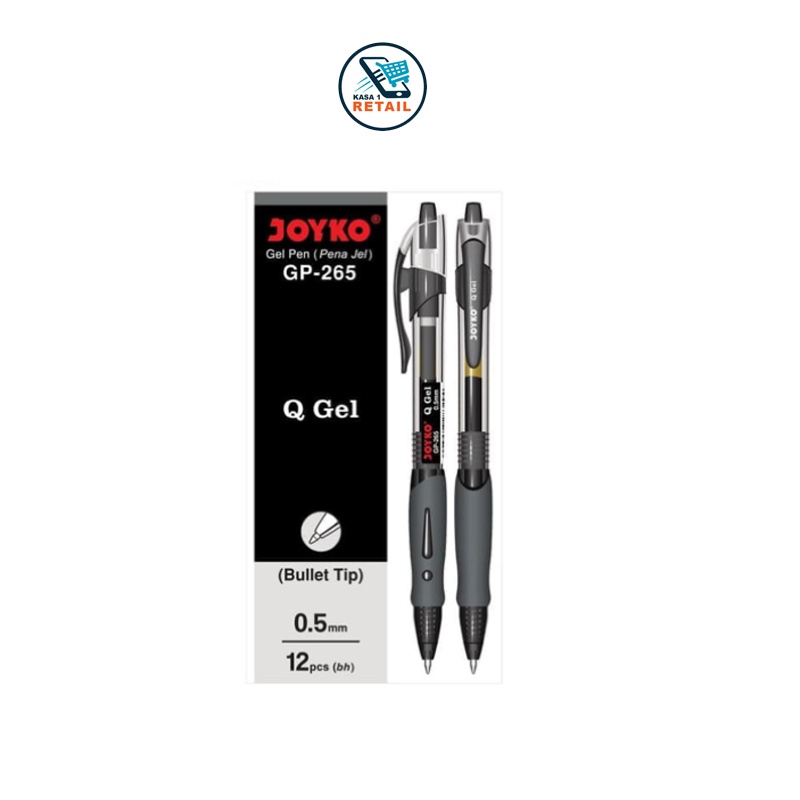 2 PCS Pulpen Hitam / Bolpoin Joyko Q-Gel P-265