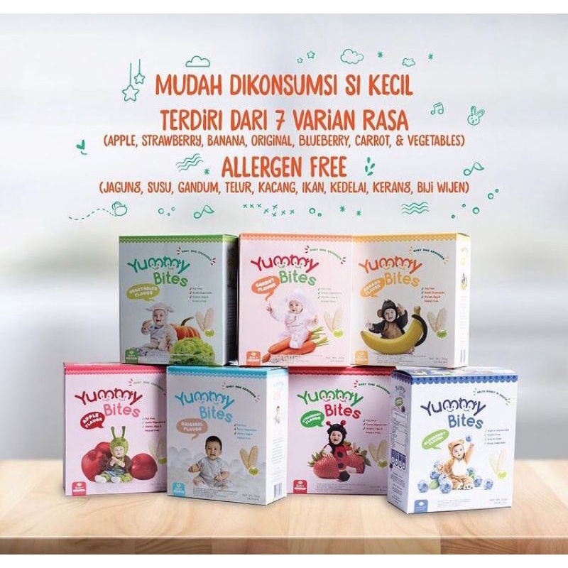 Yummy Bites Baby Rice Crackers 50gr/Snack Bayi/Biskuit Bayi/Kraker Bayi