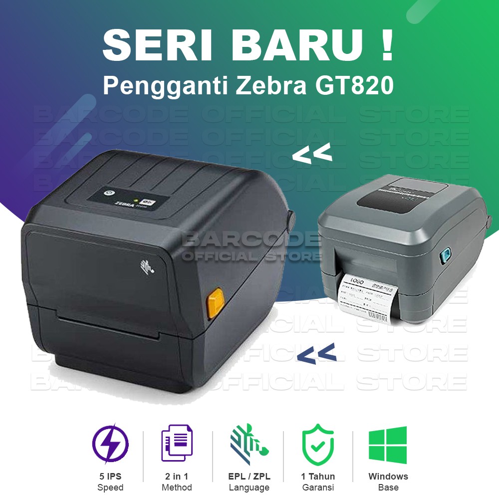 Jual Zebra ZD230t Pengganti GT820 2in1 Direct Thermal Transfer Printer