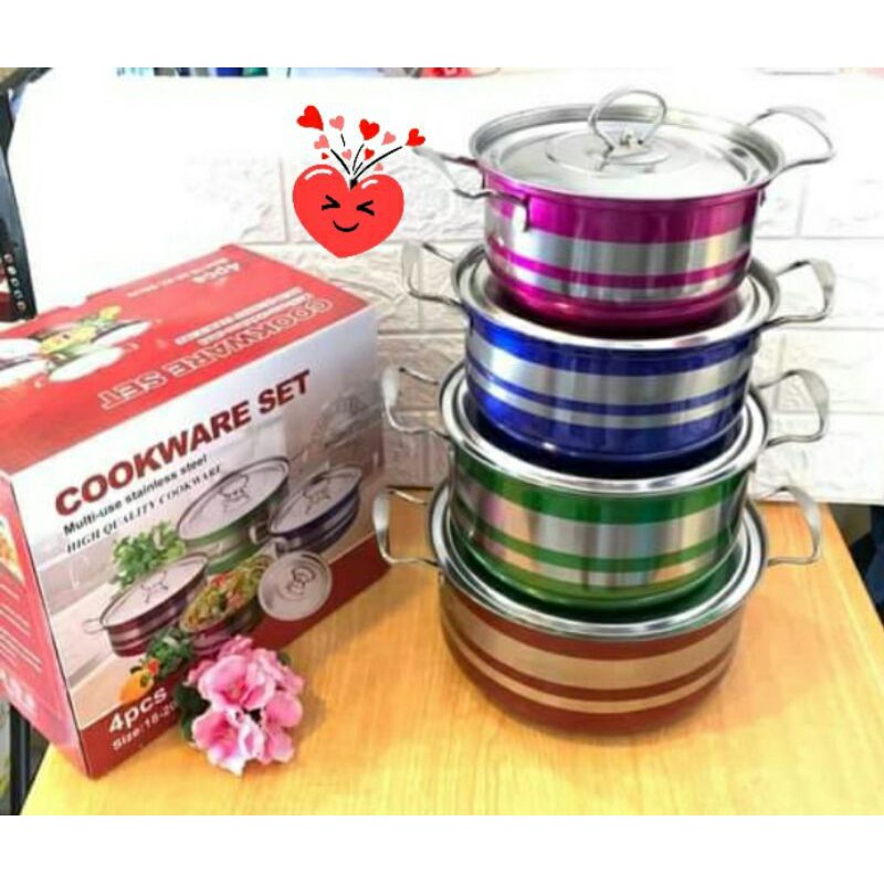 Panci Set Warna Warni Cookware Set 4Pcs