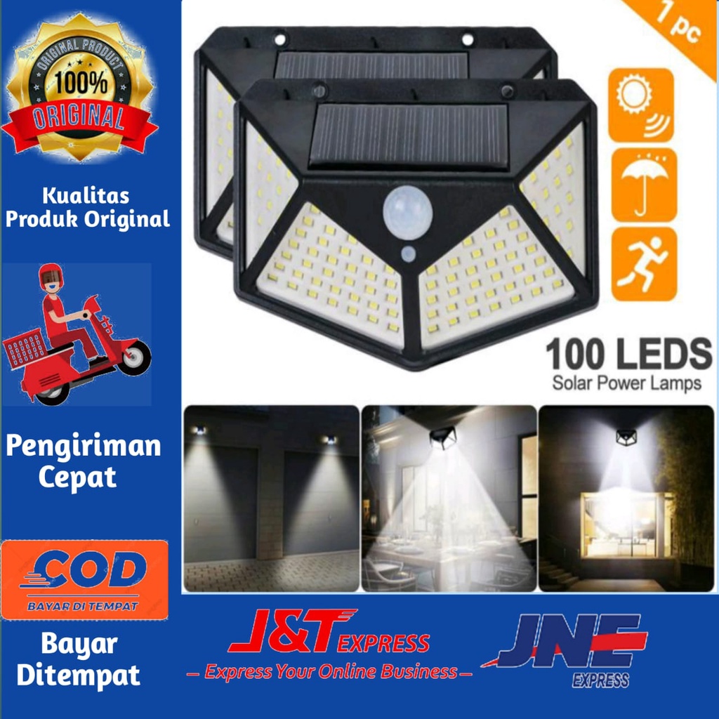 [BISA COD] Lampu Dinding Tenaga Surya 100 LED