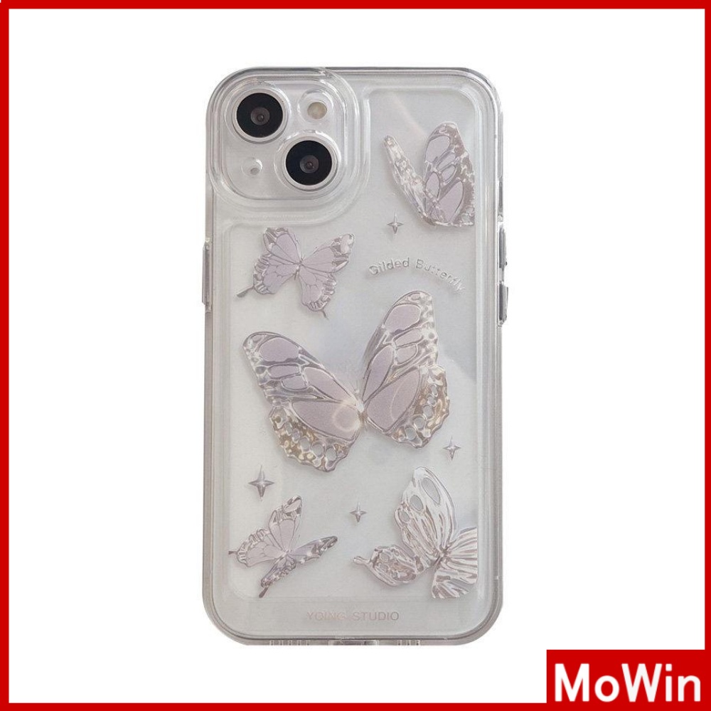 iPhone Case Clear Case Soft Thick TPU Shockproof Super Transparent Protection Camera Plating Button Luxury Butterfly For iPhone 13 Pro Max iPhone 12 Pro Max iPhone 11 iPhone 7 Plus