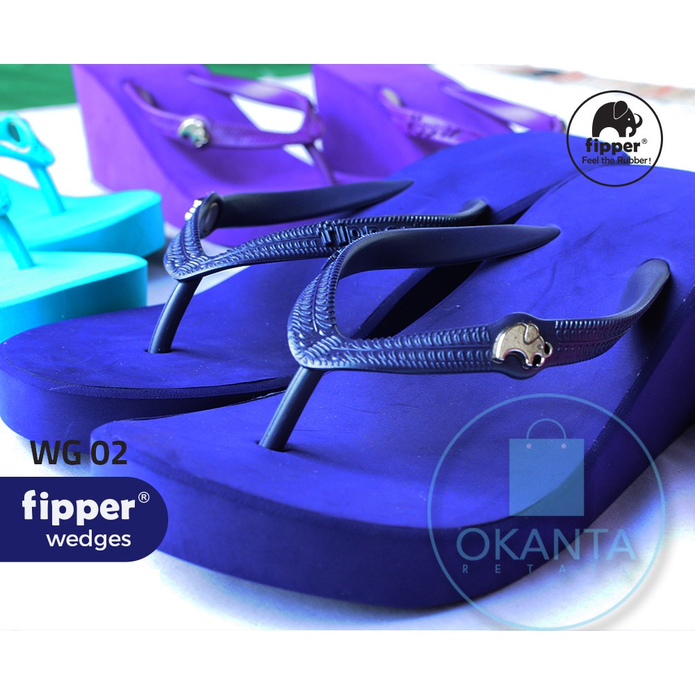 Sandal Fipper Wedges - Navy [WG 02] - ORIGINAL