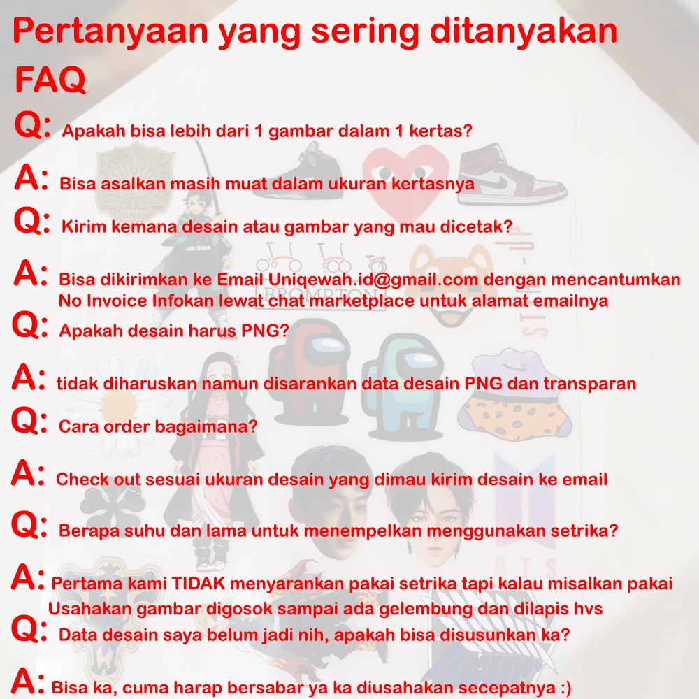 Jasa Cetak DTF A5, A4, A3, A3+, Meteran/ Cetak Satuan/ Cetak Meteran/ Print DTF