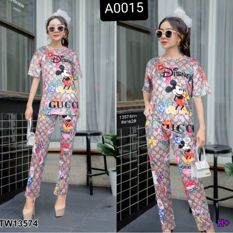 SETELAN WANITA IMPORT/ SETELAN BAJU CELANA PANJANG TERBARU/ SETELAN GUCCI MICKEY