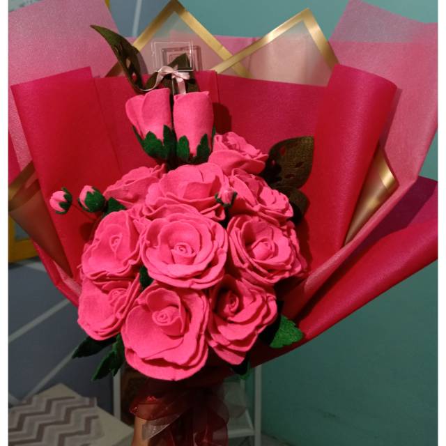 Buket Bunga  Mawar  Pink Shopee Indonesia
