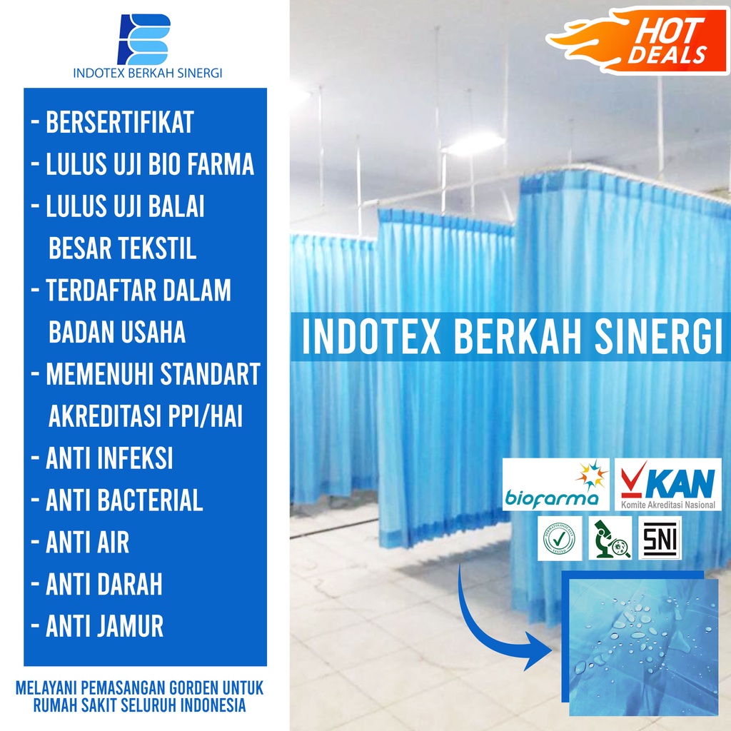 GORDEN RUMAH SAKIT | SEKAT | KLINIK | SPA | SALON | PABRIK KAIN BLACKOUT / GORDEN ANTI BAKTERI / TIR