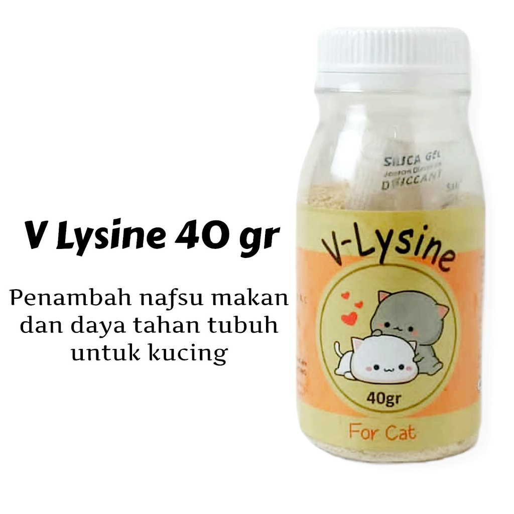 V Lysine 40gr / Vitamin Penambah Nafsu Makan / Daya Tahan Tubuh Kucing Murah