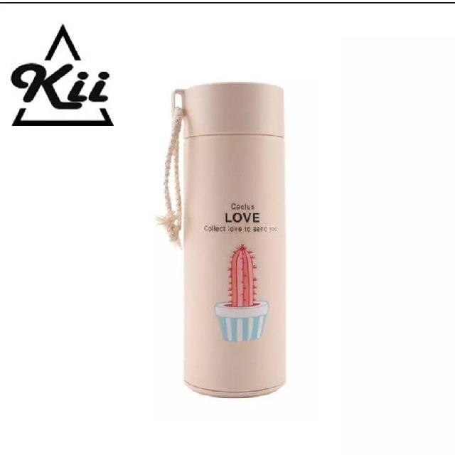 Botol Kaca Kaktus 400ml - Botol Minum - Botol Motif Kaktus Botol Kaca