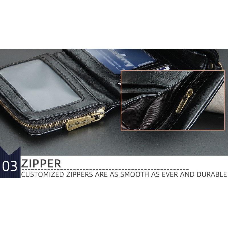 BAELLERRY D3232 Dompet Pria Dompet Pendek Bahan Kulit PU Leather Premium WATCHKITE WKOS