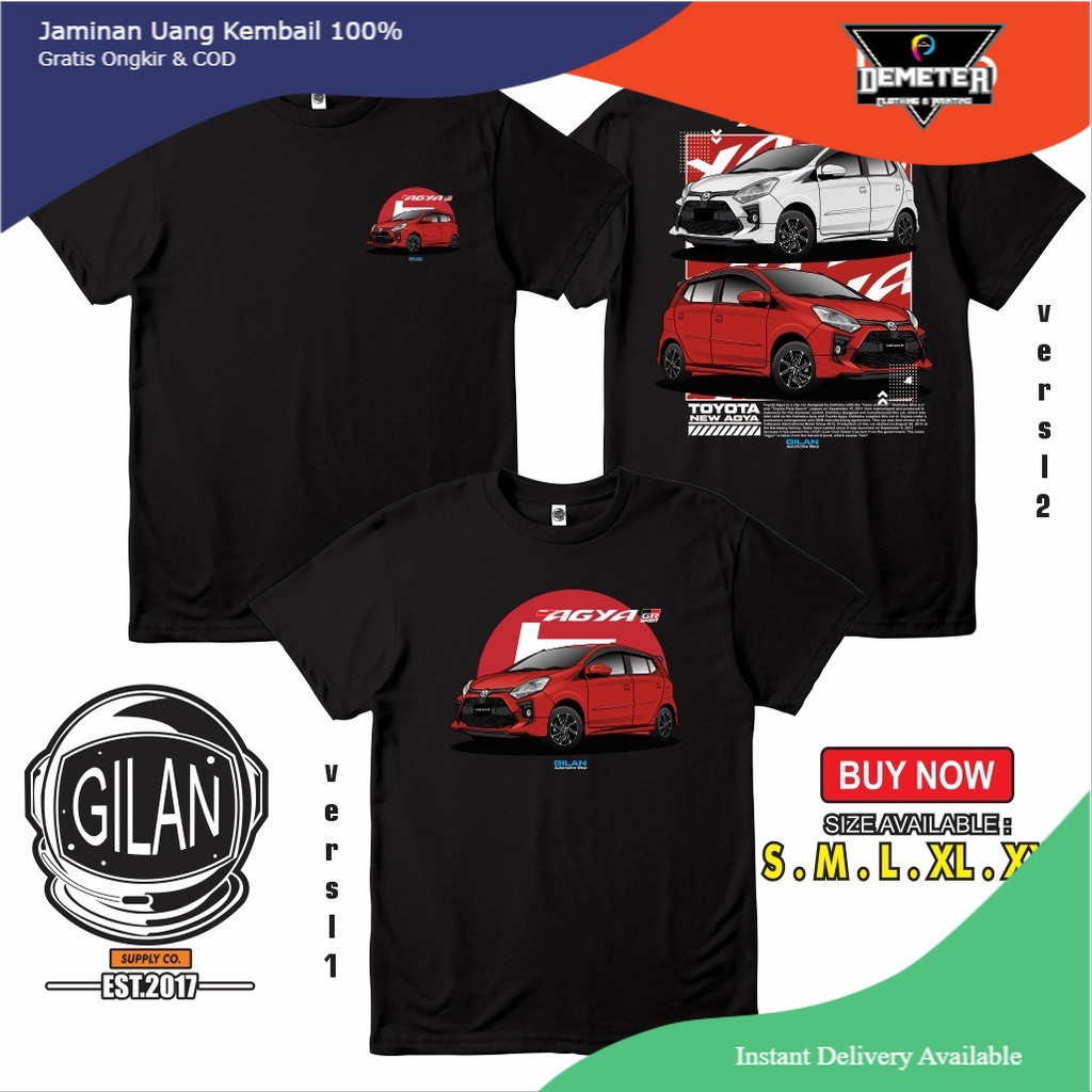 Kaos Baju Mobil TOYOTA AGYA GR SPORT Kaos Otomotif Racing - Gilan Cloth