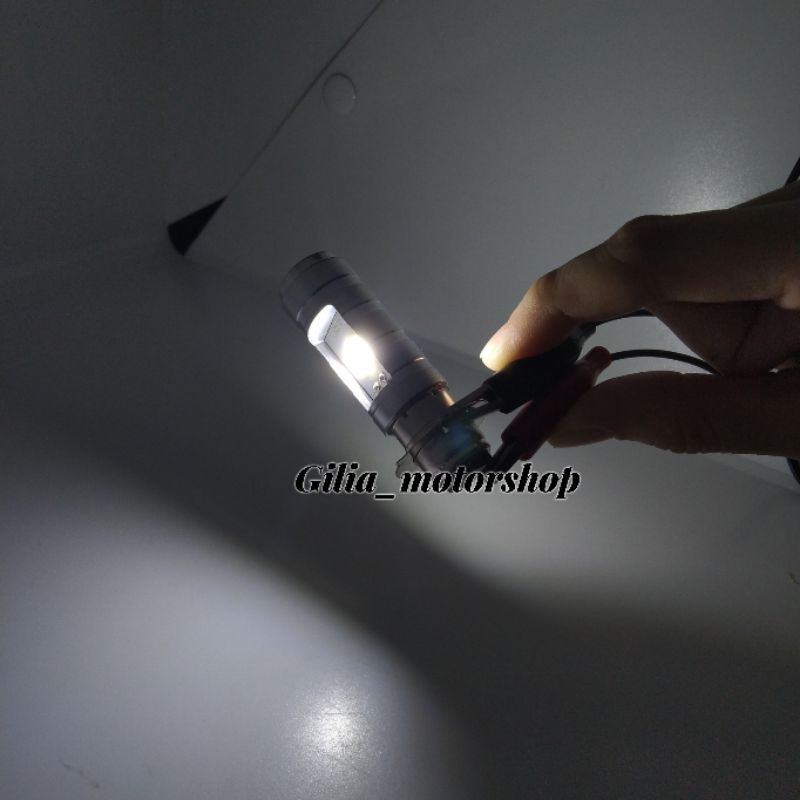 Lampu Depan Led Motor Bebek Matic 2 sisi AC /DC  Nyala Putih Chrome LED HeadLight Putih