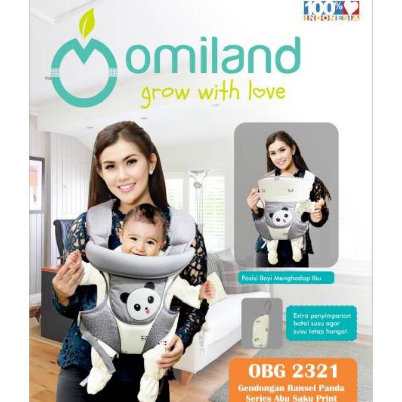 GENDONGAN BAYI RANSEL DEPAN MOTIF PANDA OMILAND OBG2321