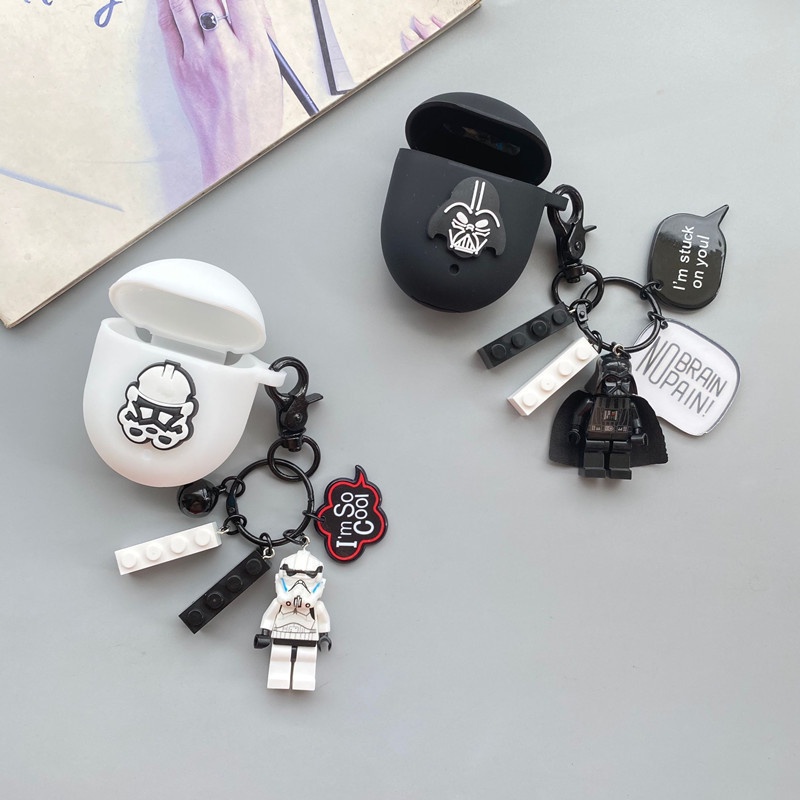 Case Pelindung Earphone Bahan Silikon Motif Kartun Dengan Gantungan Kunci Untuk Xiaomi Redmi AirDots 3 Pro