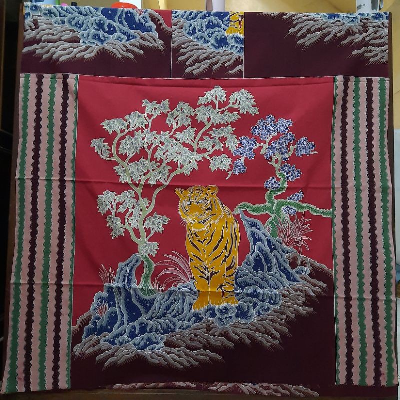 kain bahan kemeja batik tulis harimau