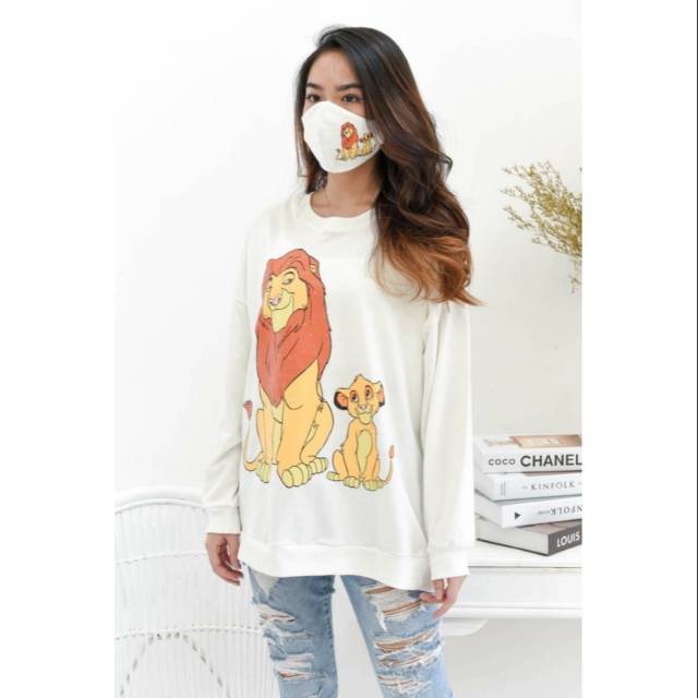 SWEATER WANITA LIONKING FREE MASKER LION KING
