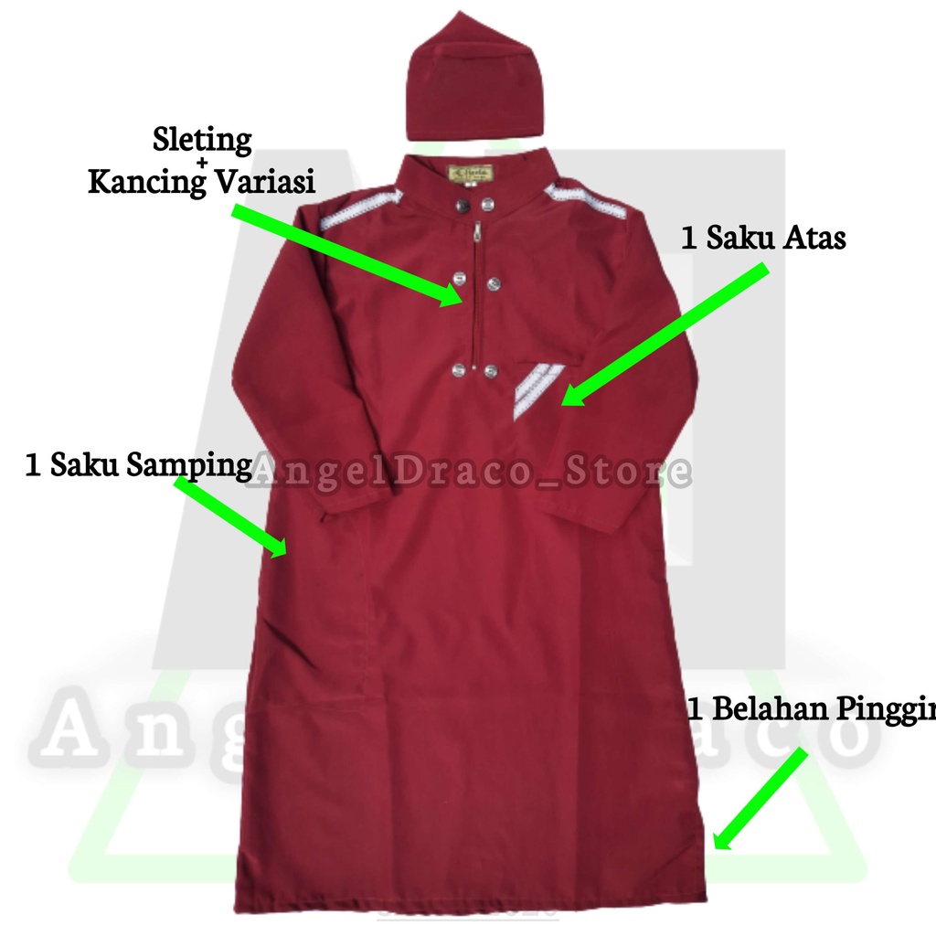 Jubah Anak / Gamis Anak Laki-laki / Koko Anak / Baju Muslim Anak Usia 1-16 Tahun