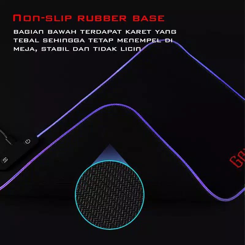 B_    MousePad RGB GAMEN GP HALO Gaming Anti Slip Rubber - Black