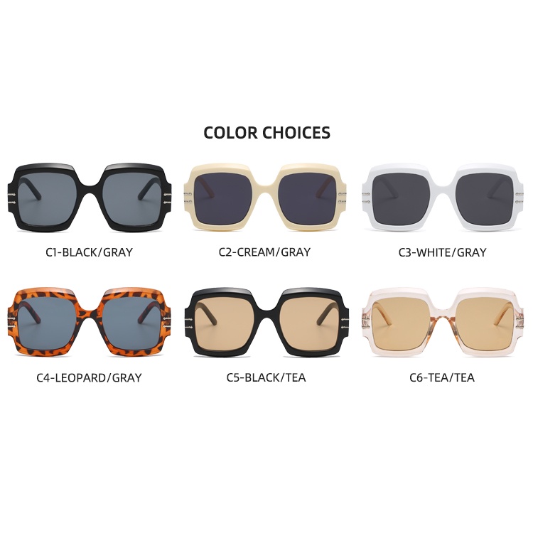 2021 new fashion retro square Korean version big frame men and women trendy sunglasses