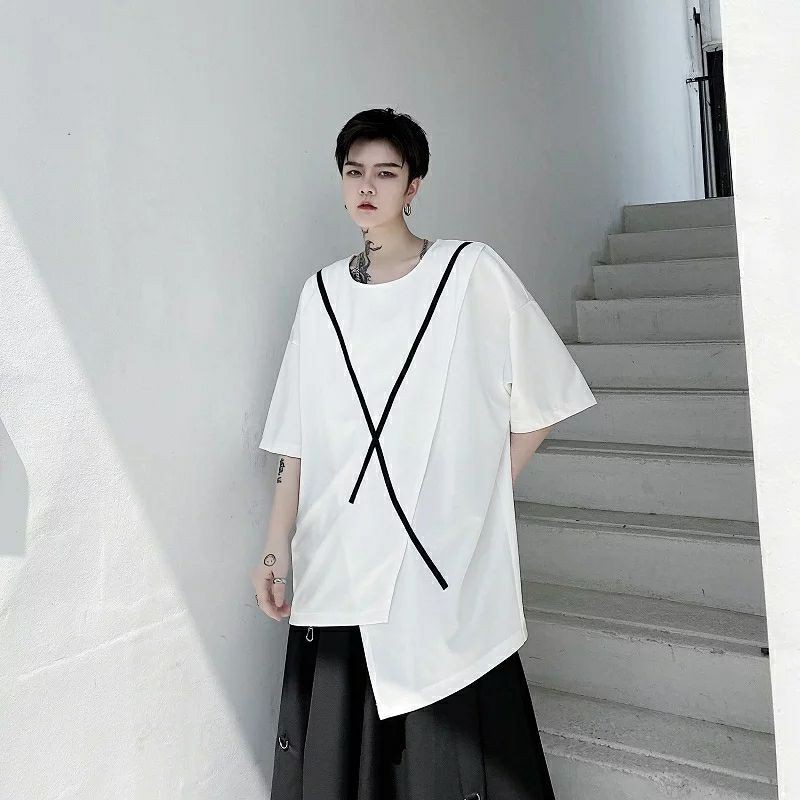 tshirt pria Streetwear harazuku Korea Style Ootd Casual Kaos