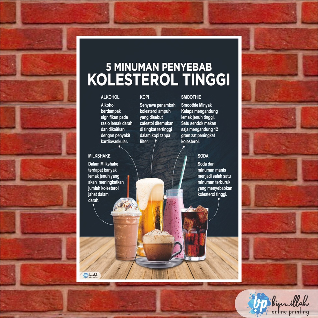 

Poster Kesehatan 5 Minuman Penyebab Kolesterol TInggi