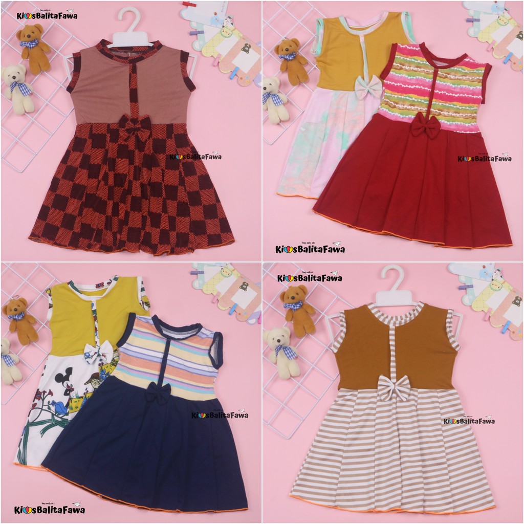 Dress Lala uk. 3-4 th / Dress Balita Dress Anak Cewek Dress Import Dress Yukensi Dress Anak Murah