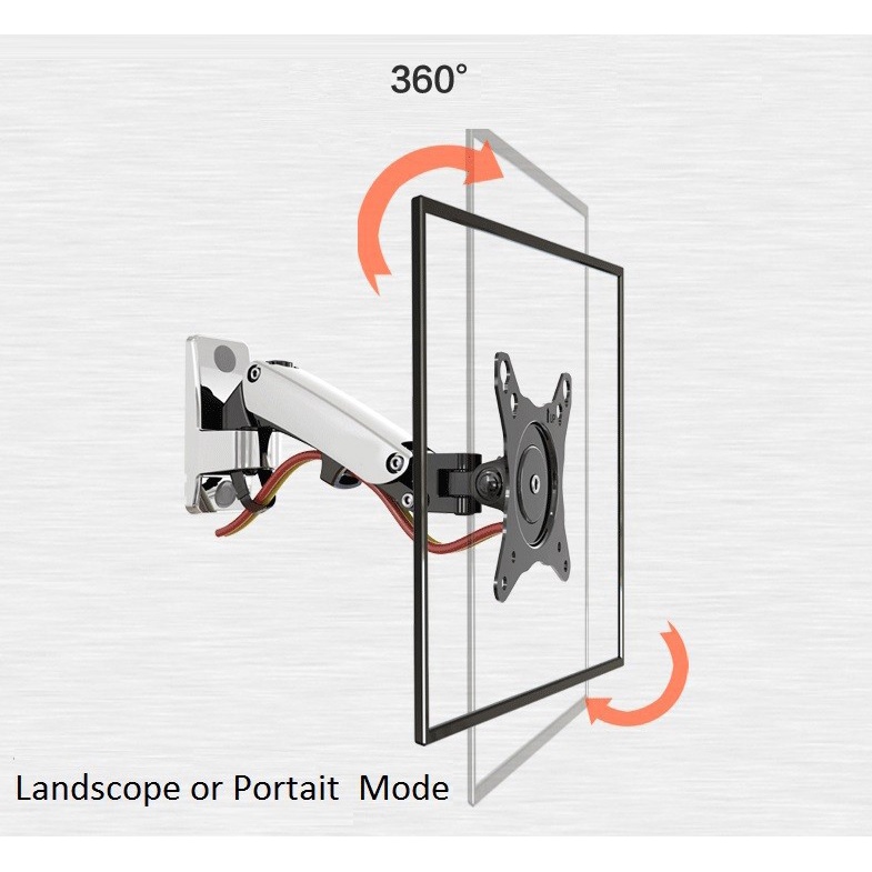 Bracket Tv Monitor North Bayou Universal Monitor Arm Wall Mount Bracket Vesa Mount 17-27 Inch - NB-F120 - Black