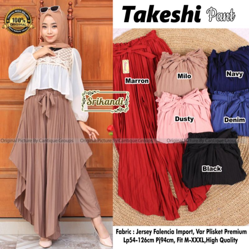 Takeshi pant celana wanita plisket by srikandi